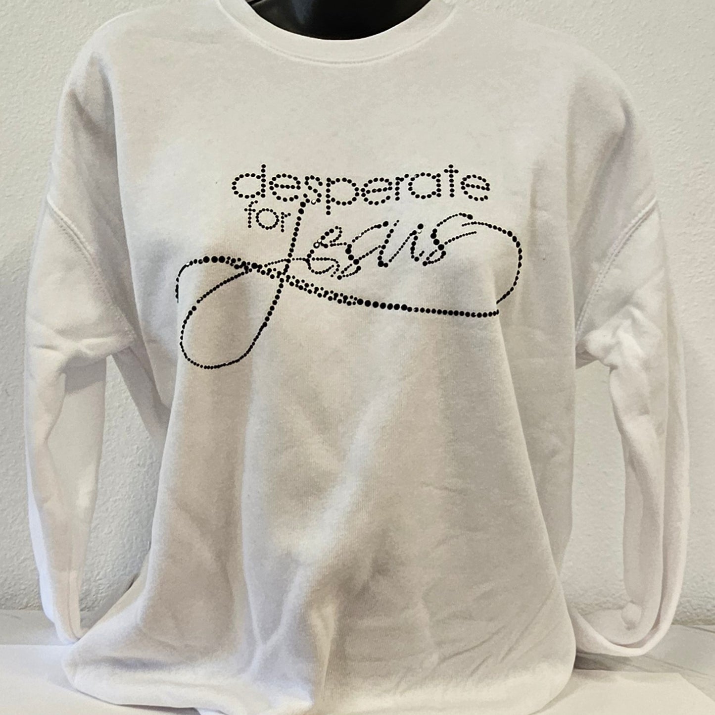 White Sweatshirt with Black Bling