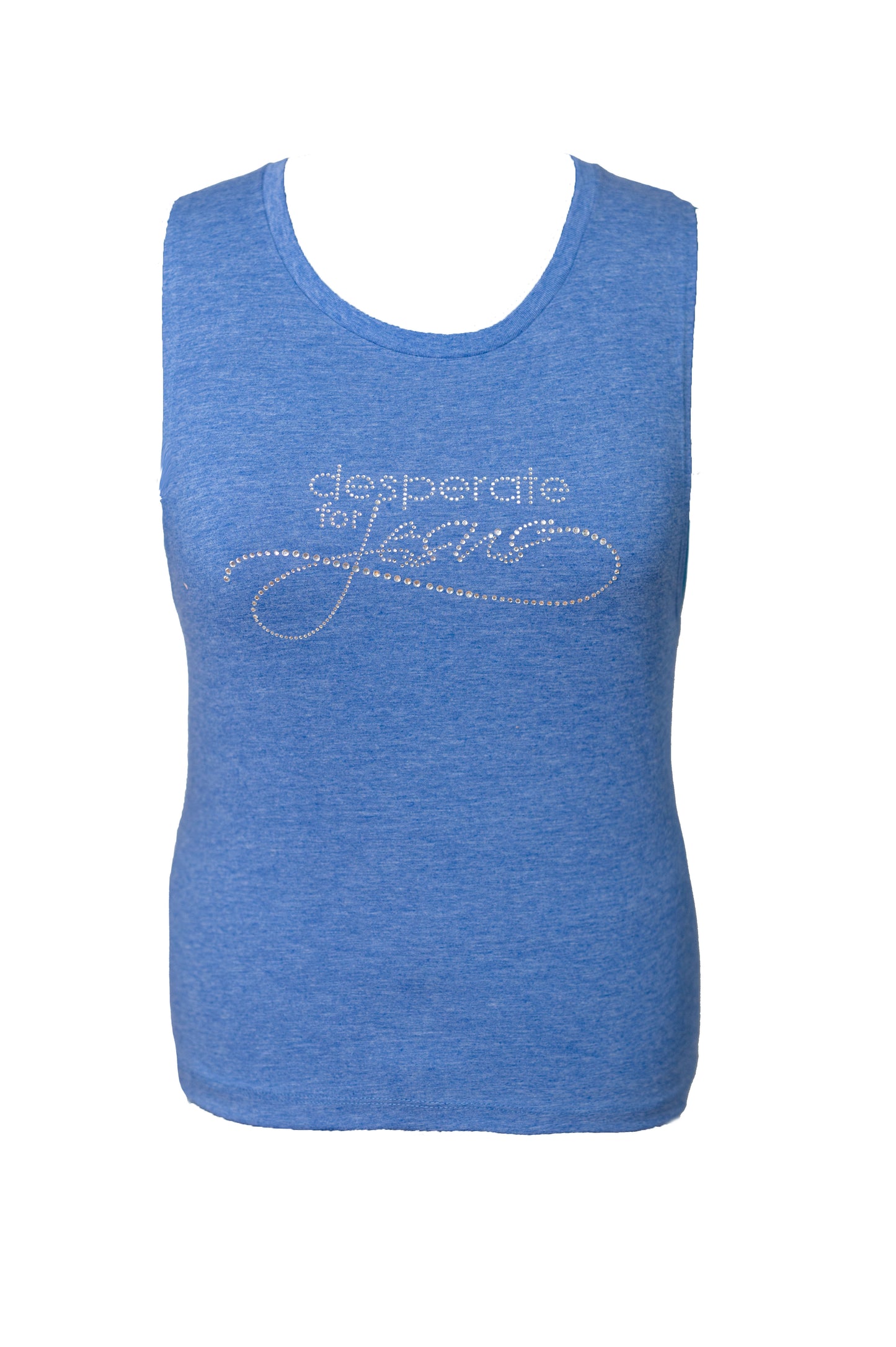 Heather Bay Blue Sleeveless w/ Crystal Bling