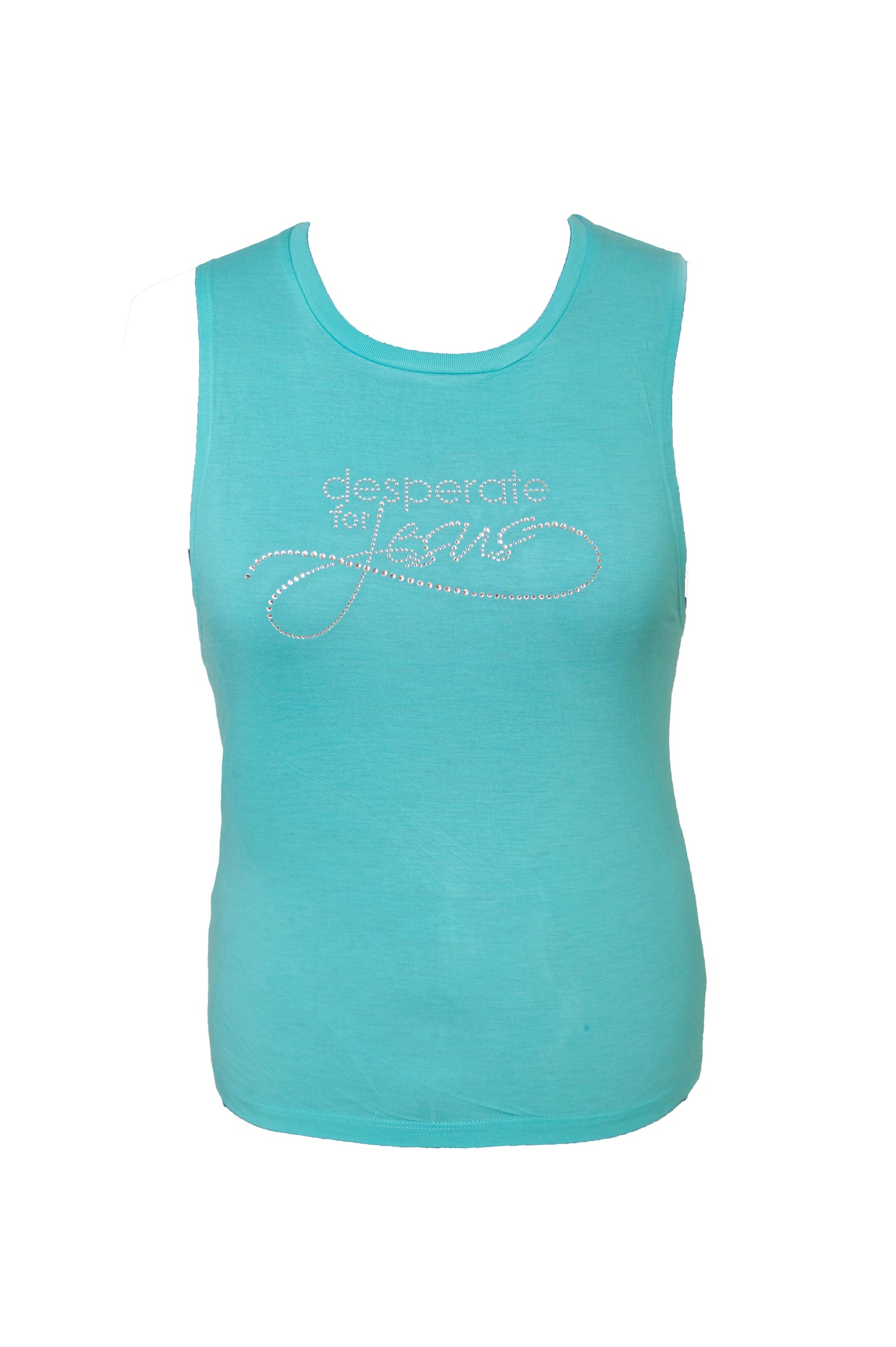 Sea Green Sleeveless w/ Crystal Bling