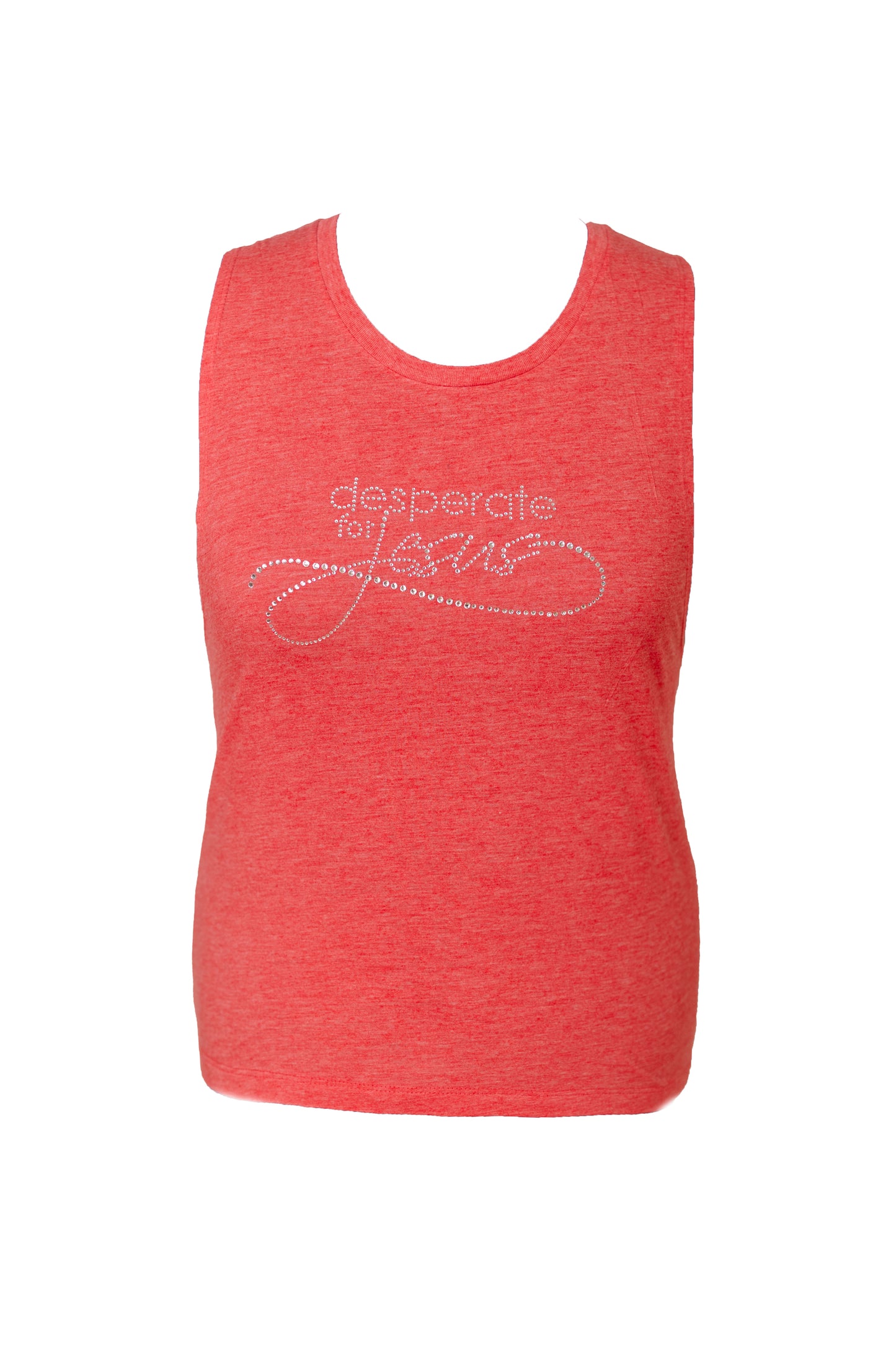 Snow Heather Red Sleeveless w/ Crystal Bling