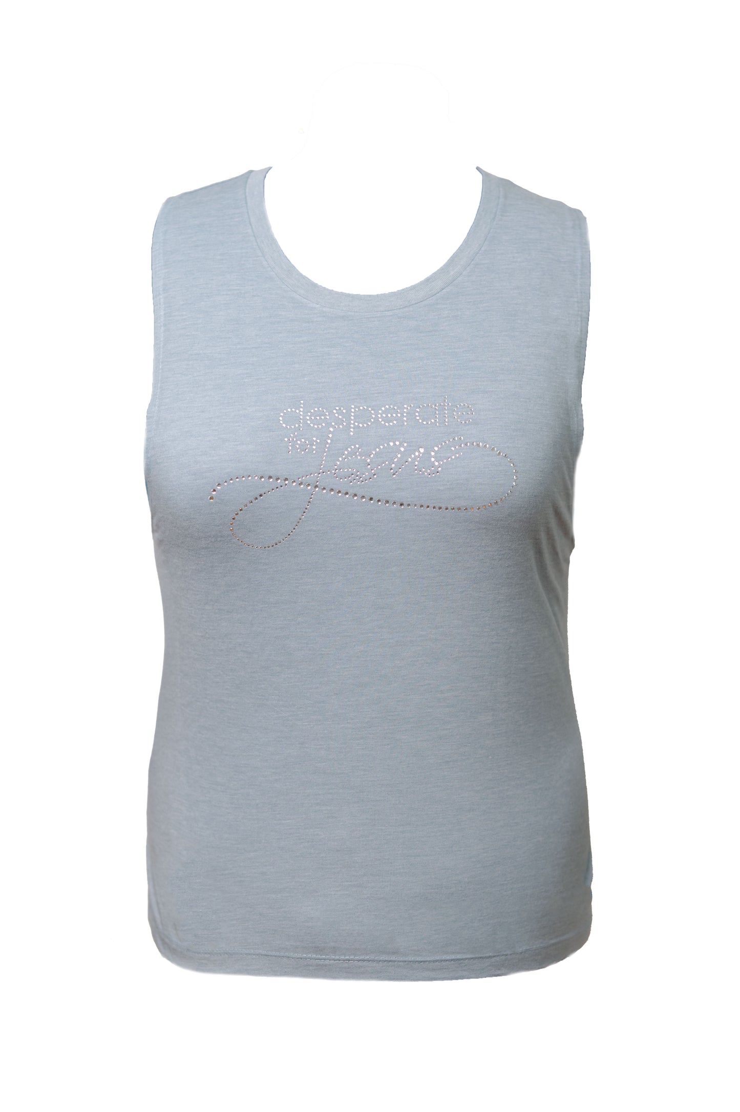 Vintage Stonewash Blue Sleeveless w/ Crystals