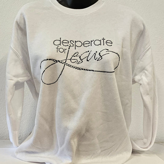 White Sweatshirt with Black Bling