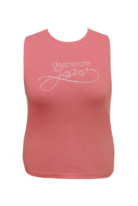 Mauve Pink Sleeveless w/ Crystal Bling