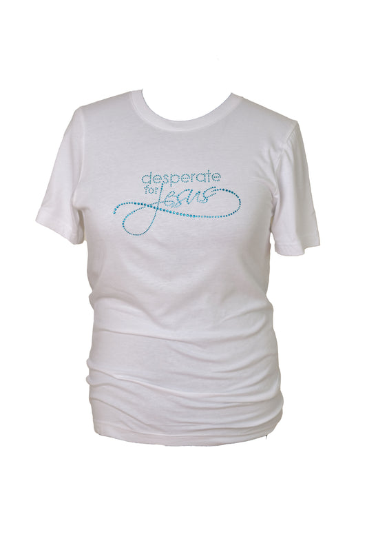 White w/ Sky Blue Bling